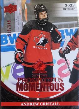 2023 Upper Deck Team Canada Juniors - Prospectus Momentous - Electric Red #PM-11 Andrew Cristall Front
