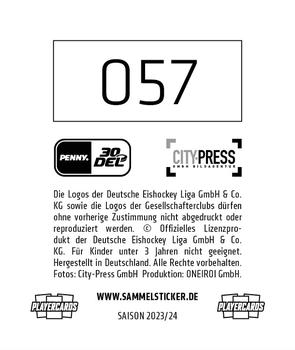 2023-24 Playercards Stickers (DEL) #057 Vladimir Eminger Back