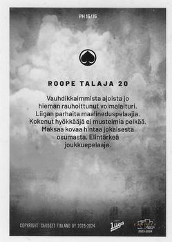 2023-24 Cardset Finland - Play Hard #PH 15 Roope Talaja Back