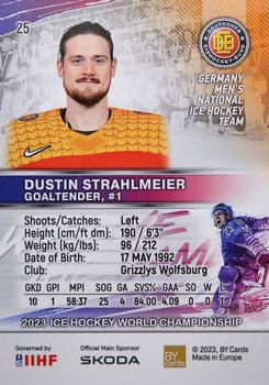 2023 BY Cards IIHF World Championship #25 Dustin Strahlmeier Back