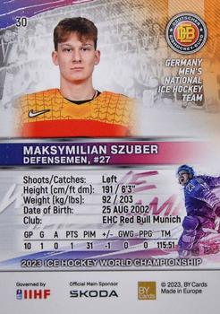 2023 BY Cards IIHF World Championship #30 Maksymilian Szuber Back