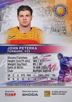 2023 BY Cards IIHF World Championship #38 John Peterka Back