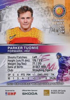 2023 BY Cards IIHF World Championship #42 Parker Tuomie Back