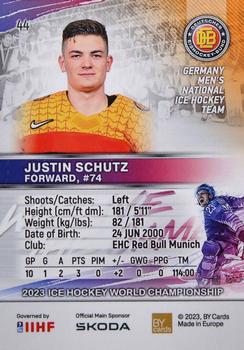 2023 BY Cards IIHF World Championship #44 Justin Schutz Back