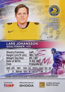 2023 BY Cards IIHF World Championship #130 Lars Johansson Back