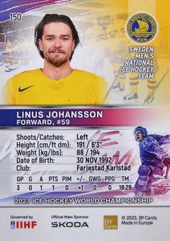 2023 BY Cards IIHF World Championship #150 Linus Johansson Back