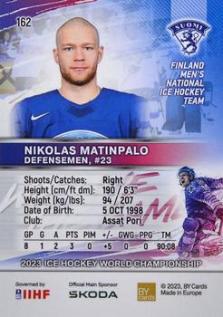 2023 BY Cards IIHF World Championship #162 Nikolas Matinpalo Back