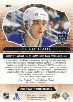 2023-24 Upper Deck Artifacts - Auto Material Emerald #165 Luc Robitaille Back