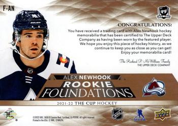 2021-22 Upper Deck The Cup - Foundations Quad Patch #F-AN Alex Newhook Back