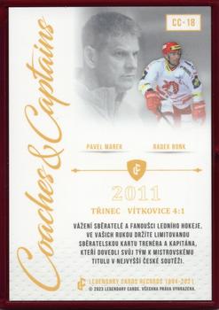 2023 Legendary Cards Rekordy České Extraligy Ledního Hokeje 1994-2021 #CC-18 Radek Bonk Back
