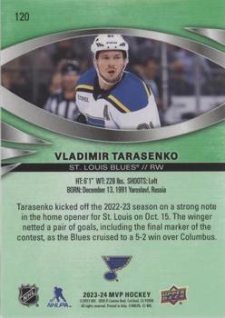 2023-24 Upper Deck MVP - Green Script #120 Vladimir Tarasenko Back