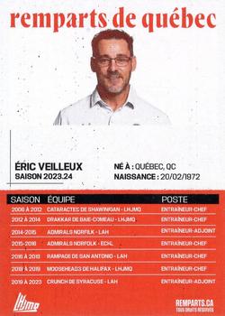 2023-24 Quebec Remparts (QMJHL) #NNO Eric Veilleux Back