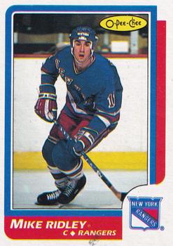 1986-87 O-Pee-Chee - Blank Back #66 Mike Ridley Front