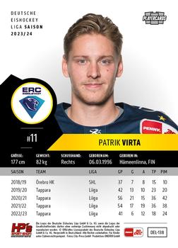 2023-24 Playercards (DEL) #138 Patrik Virta Back