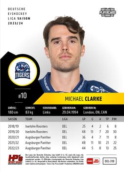 2023-24 Playercards (DEL) #318 Michael Clarke Back