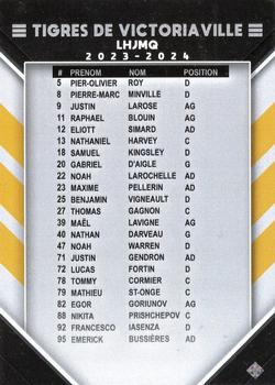 2023-24 Extreme Victoriaville Tigers (QMJHL) #NNO Header Card Back