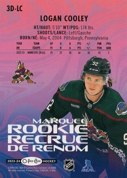 2023-24 O-Pee-Chee - 3-D Marquee Rookies #3D-LC Logan Cooley Back