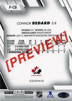 2023-24 O-Pee-Chee - OPC Platinum Previews Cosmic #P-CB Connor Bedard Back