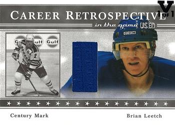 2015-16 In The Game Final Vault - 2003-04 In The Game Used Signature Series - Career Retrospective Silver (Black Vault Stamp) #CR-14B Brian Leetch Front