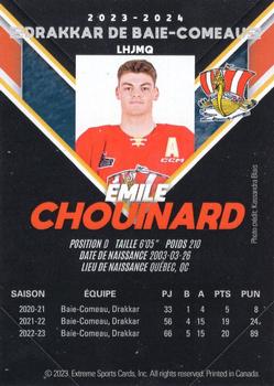 2023-24 Extreme Baie-Comeau Drakkar (QMJHL) #NNO Emile Chouinard Back
