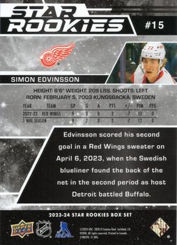 2023-24 Upper Deck NHL Star Rookies Box Set #15 Simon Edvinsson Back