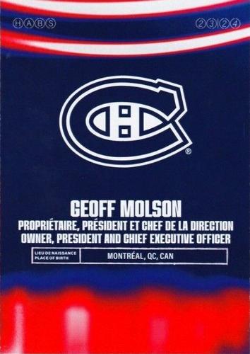 2023-24 Montreal Canadiens #NNO Geoff Molson Back