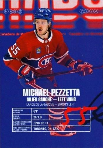2023-24 Montreal Canadiens #NNO Michael Pezzetta Back