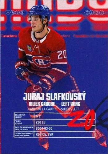 2023-24 Montreal Canadiens #NNO Juraj Slafkovsky Back