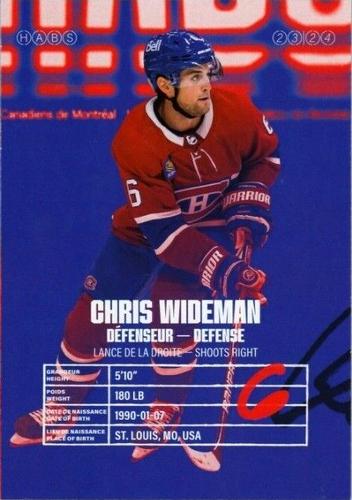 2023-24 Montreal Canadiens #NNO Chris Wideman Back