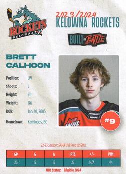 2023-24 Kelowna Rockets (WHL) #NNO Brett Calhoon Back