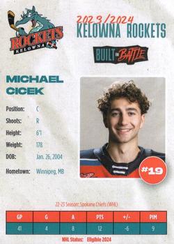 2023-24 Kelowna Rockets (WHL) #NNO Michael Cicek Back