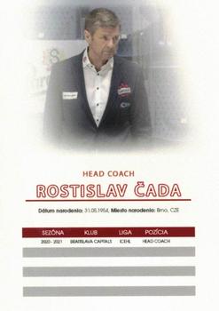 2022-23 Bratislava Capitals (ICEHL) - Caps Coach #NNO Rostislav Cada Back