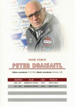 2022-23 Bratislava Capitals (ICEHL) - Caps Coach #NNO Peter Draisaitl Back