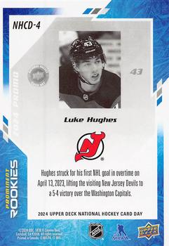 2024 Upper Deck National Hockey Card Day #NHCD-4 Luke Hughes Back