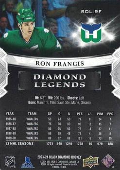 2023-24 Upper Deck Black Diamond - Diamond Legends Purple #BDL-RF Ron Francis Back