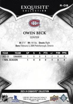 2023-24 Upper Deck Black Diamond - Exquisite Collection Rookies #R-OB Owen Beck Back