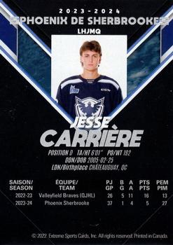 2023-24 Extreme Sherbrooke Phoenix (QMJHL) Series 2 #NNO Jesse Carriere Back