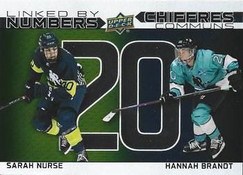 2023-24 Upper Deck Tim Hortons Greatest Duos - Linked By Numbers #LN-8 Sarah Nurse / Hannah Brandt Front