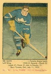 1951-52 Parkhurst #84 Sid Smith Front