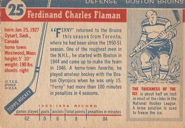 1954-55 Topps #25 Fern Flaman Back