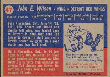 1957-58 Topps #47 Johnny Wilson Back