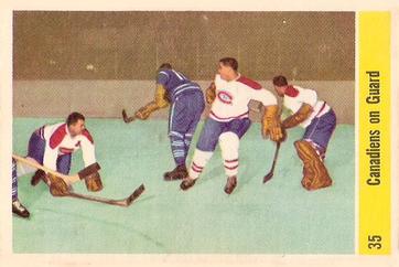 1958-59 Parkhurst #35 Canadiens on Guard Front