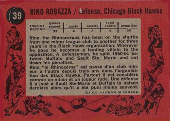 1961-62 Topps #39 Rino Robazza Back