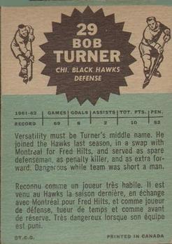 1962-63 Topps #29 Bob Turner Back