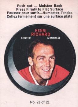 1968-69 O-Pee-Chee - Puck Stickers #21 Henri Richard  Front