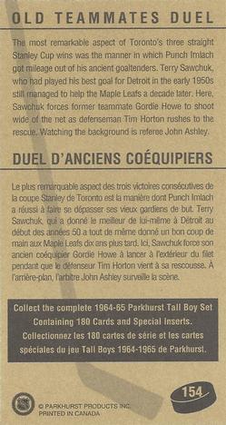 1994-95 Parkhurst Tall Boys 1964-65 #154 Old Teammates Duel Back