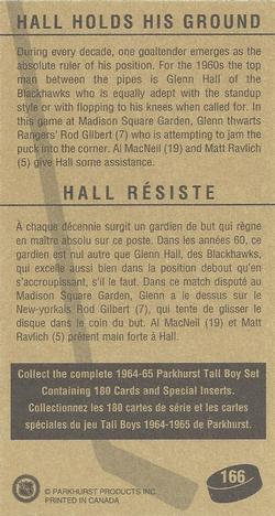 1994-95 Parkhurst Tall Boys 1964-65 #166 Hall Holds His Ground Back