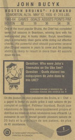 1994-95 Parkhurst Tall Boys 1964-65 #1 John Bucyk Back
