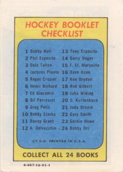 1971-72 Topps - Booklets #1 Bobby Hull  Back