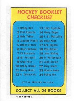 1971-72 Topps - Booklets #24 Bobby Orr  Back